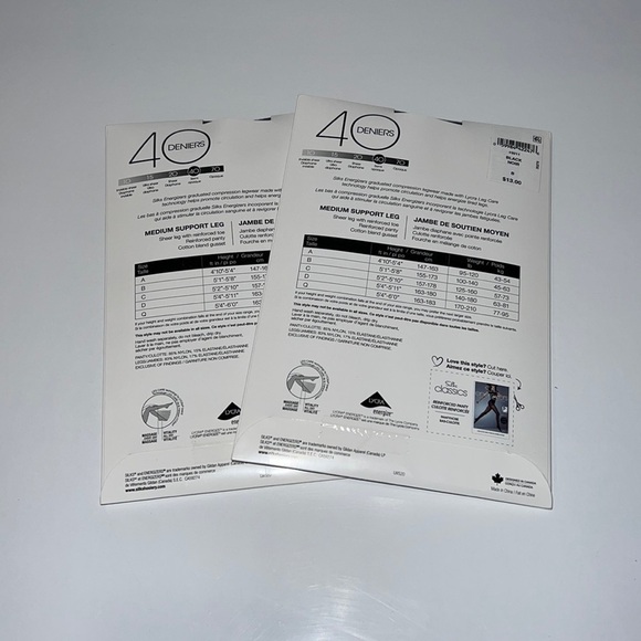BLACK Silks energizers reinforced pantyhose B set of 2 - Picture 10 of 10
